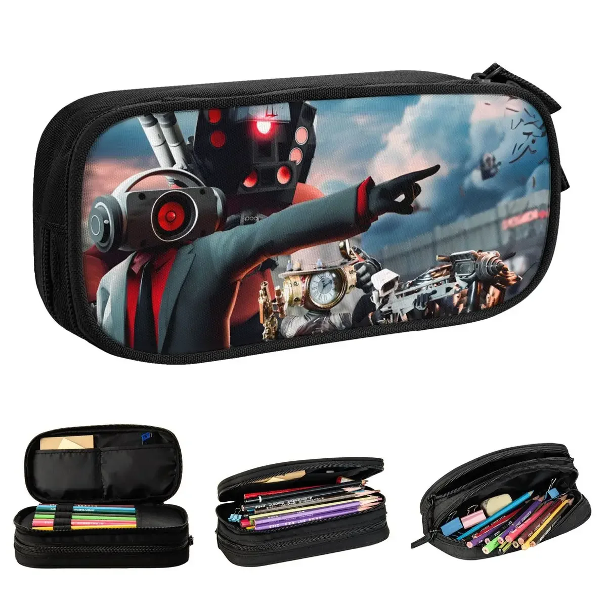 

Cartoon Skibidi Toilet TV Pencil Case Meme Pen Holder for Girl Boy Large Storage Pencil Bags School Supplies Zipper Stationery