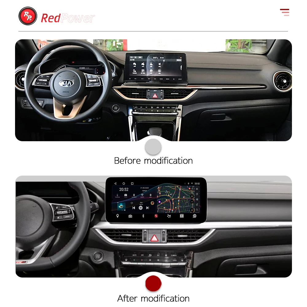 Redpower 12.3 inch Car Radio for KIA K3 2019-2022 Multimedia Player Screen GPS Android 10 Navigation CarPlay DSP