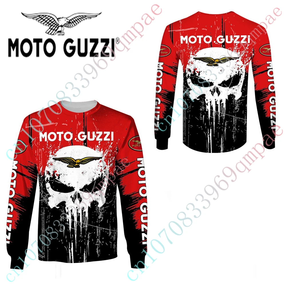 Moto Guzzi Oversized T-shirt Unisex Clothing Casual Sweatshirt 3D O Neck Long Sleeve Anime T Shirt For Men Women Custom Logo