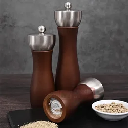 Metal Head Manual Pepper Grinder Wood Pepper Mill Ceramic core Black Seasoning Salt Pepper Mills Kitchen Tools