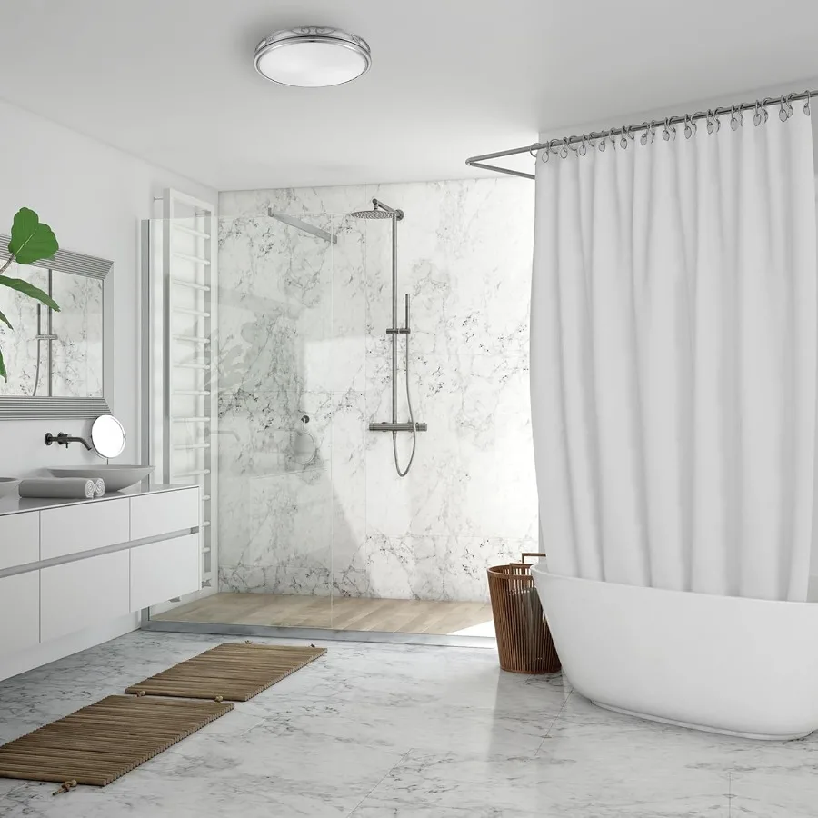 83008 ديكور روماني 110 CFM 3.0 Sones مروحة عادم تهوية الحمام مع ضوء ليلي خفيف من النيكل المصقول للحمام الحديث #2