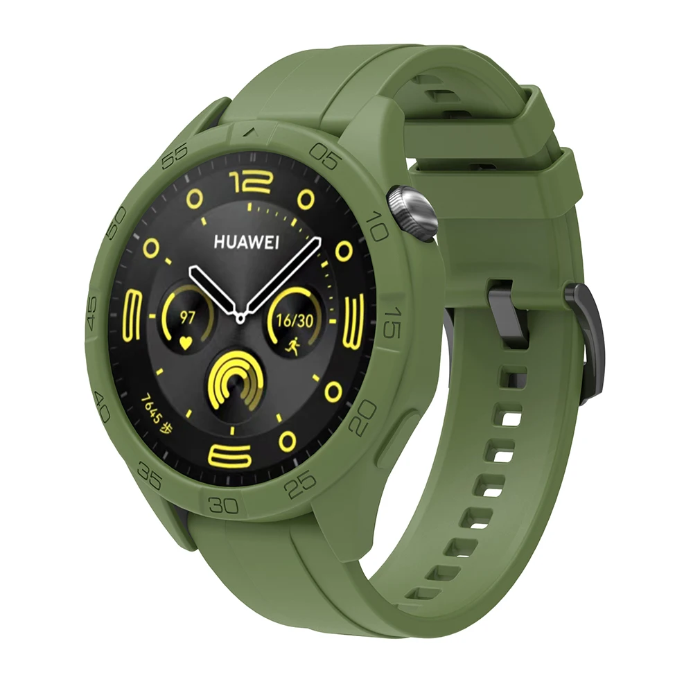 Silikonarmband für Huawei Watch GT4 GT5 46 mm Ersatz-Uhrenarmband + Schutzhülle