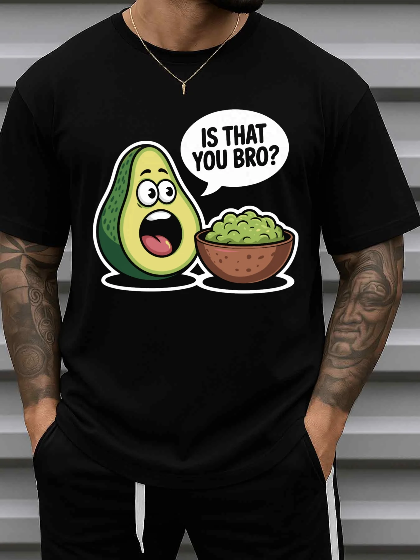 Men's Fun Avocado Brothers Graphic T-Shirt - Casual Fitness T-Shirt with 