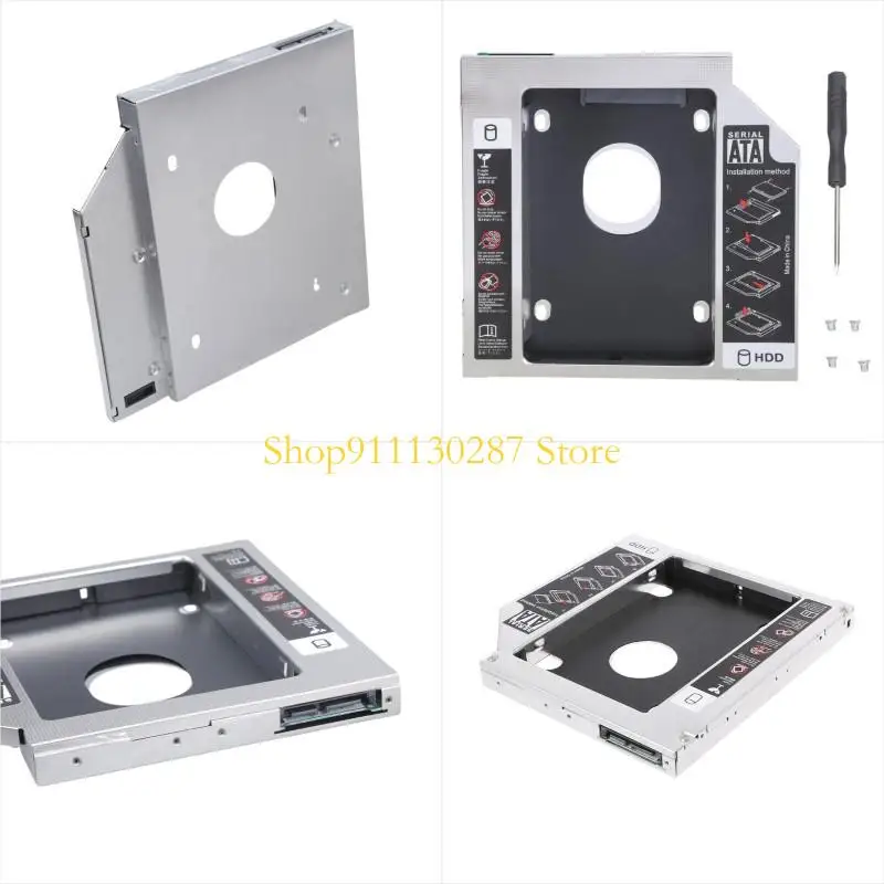 

J1HC 2.5" Internal 2nd SSD/HDD Mounting Hard Drive 12.7mm Optical Bay for Ca