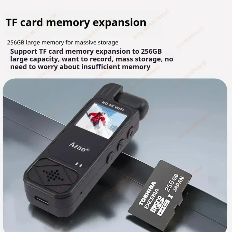 المحمولة 2K HD كاميرا الحركة الرياضية الصغيرة مشبك خلفي للرؤية الليلية عمل كام 180 تدوير لين السفر دراجة سائق مسجل فيديو #3