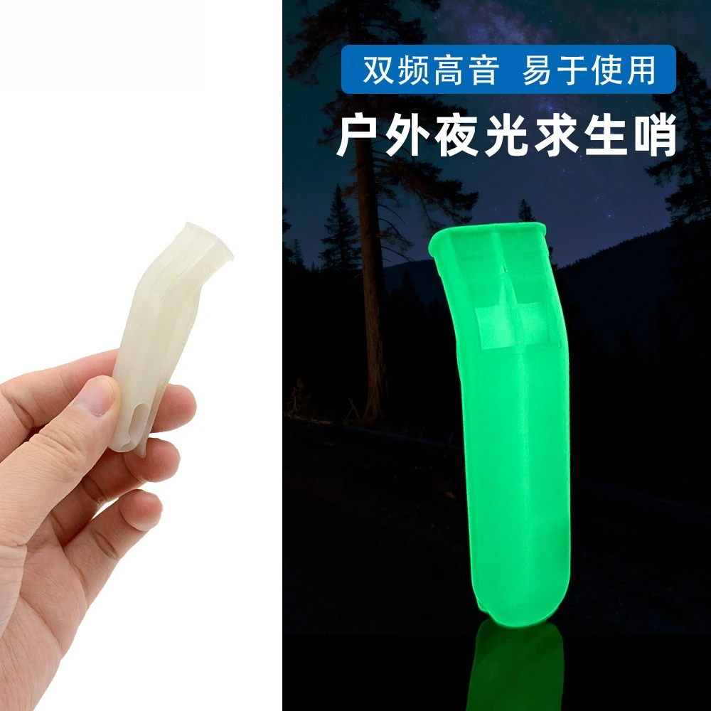 Dual Frequency Night Glow Emergency Warning Whistle With Portable Clip