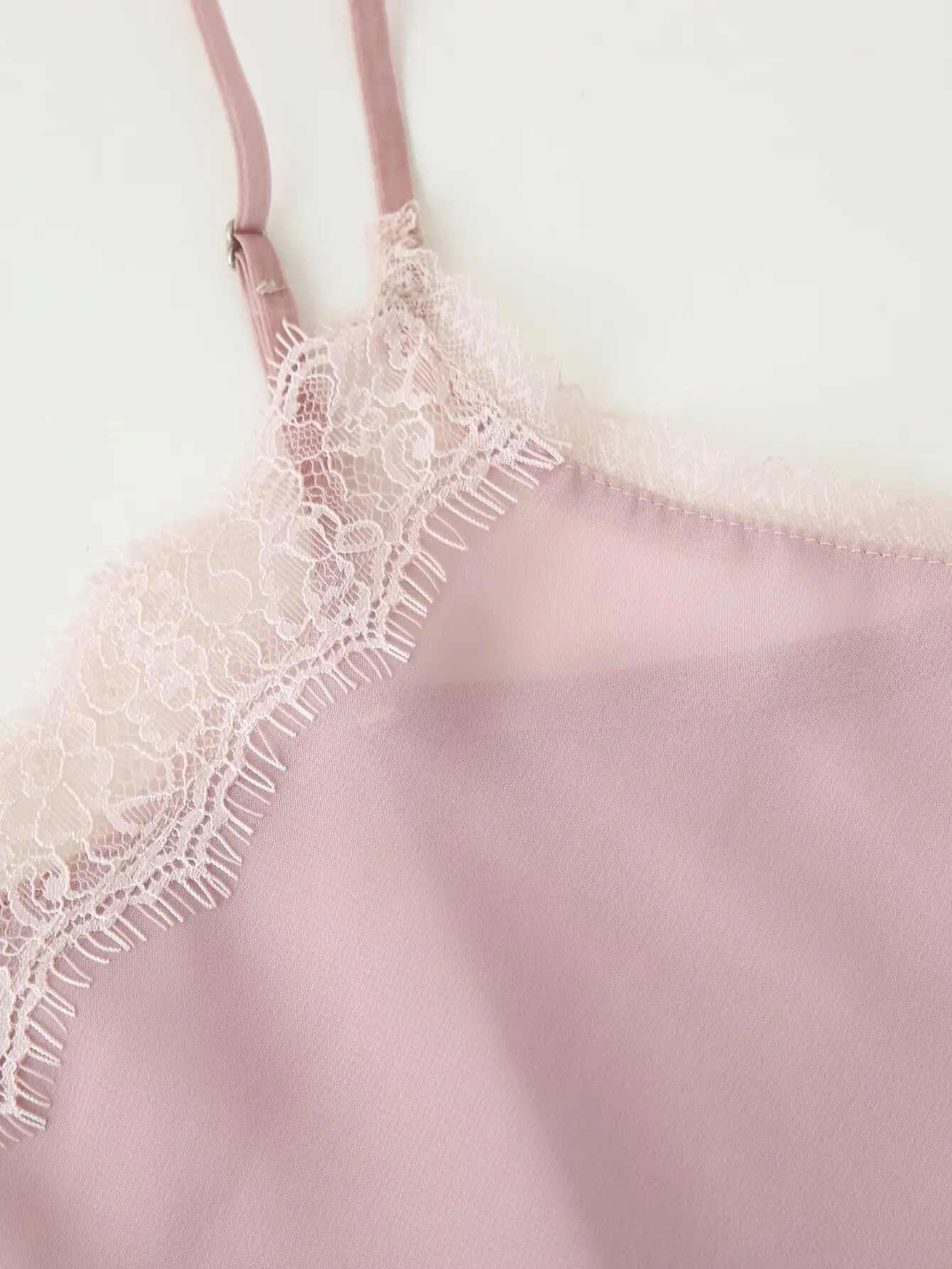 Tidalyf 2025 Women Pink Cami Top and Skirt Set Heart Neckline Lace Trim Slim Fit with Elastic Bust Waist Slit Hem Elegant Sexy