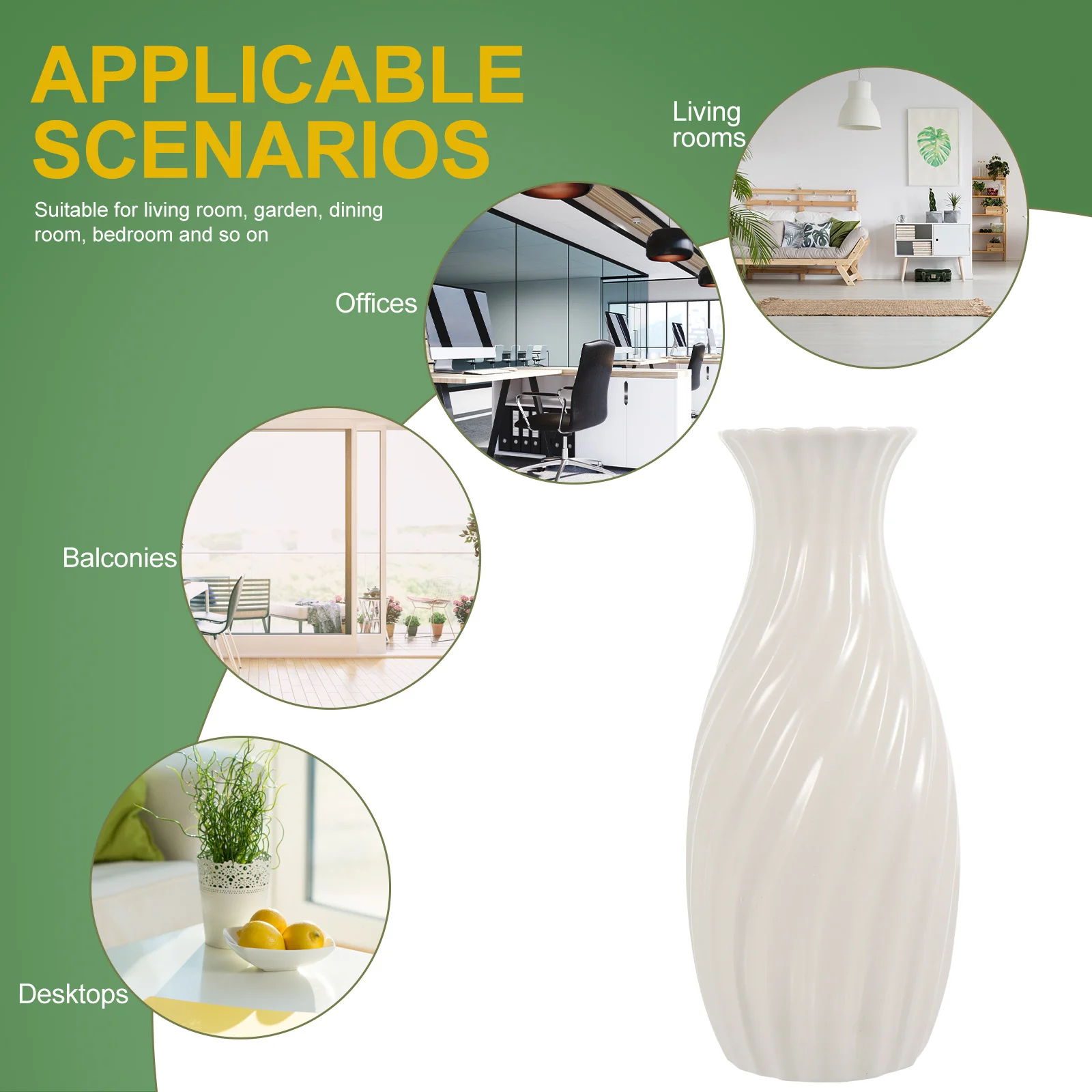 

White Ceramic Flower Vase Creative Home Decor for Living Room Office Desktop Arrangement Decoration Household Floral Holder