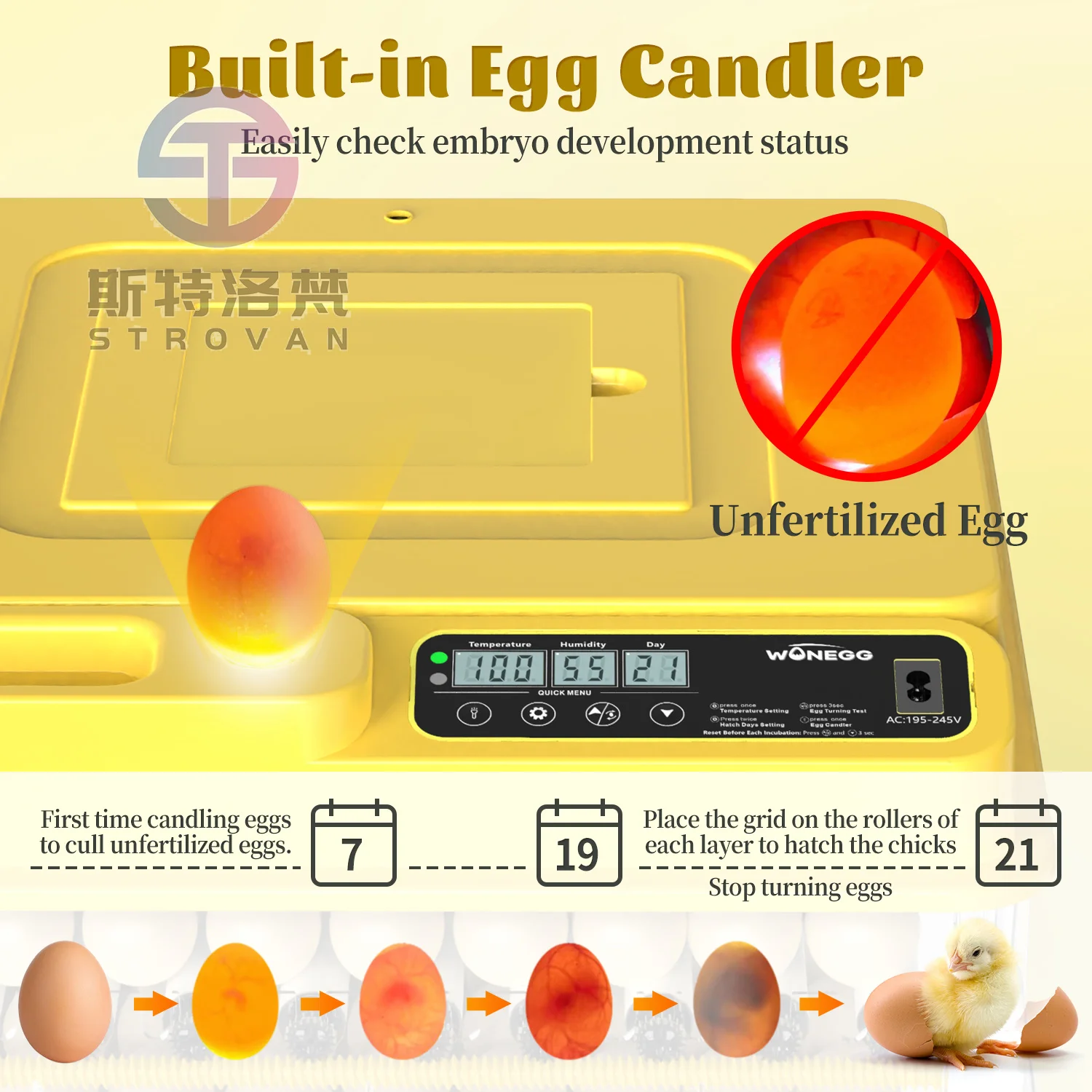 Precise Digital Incubator Energy Saving Chicken Duck Poultry TW144 Egg Hatching Equipment
