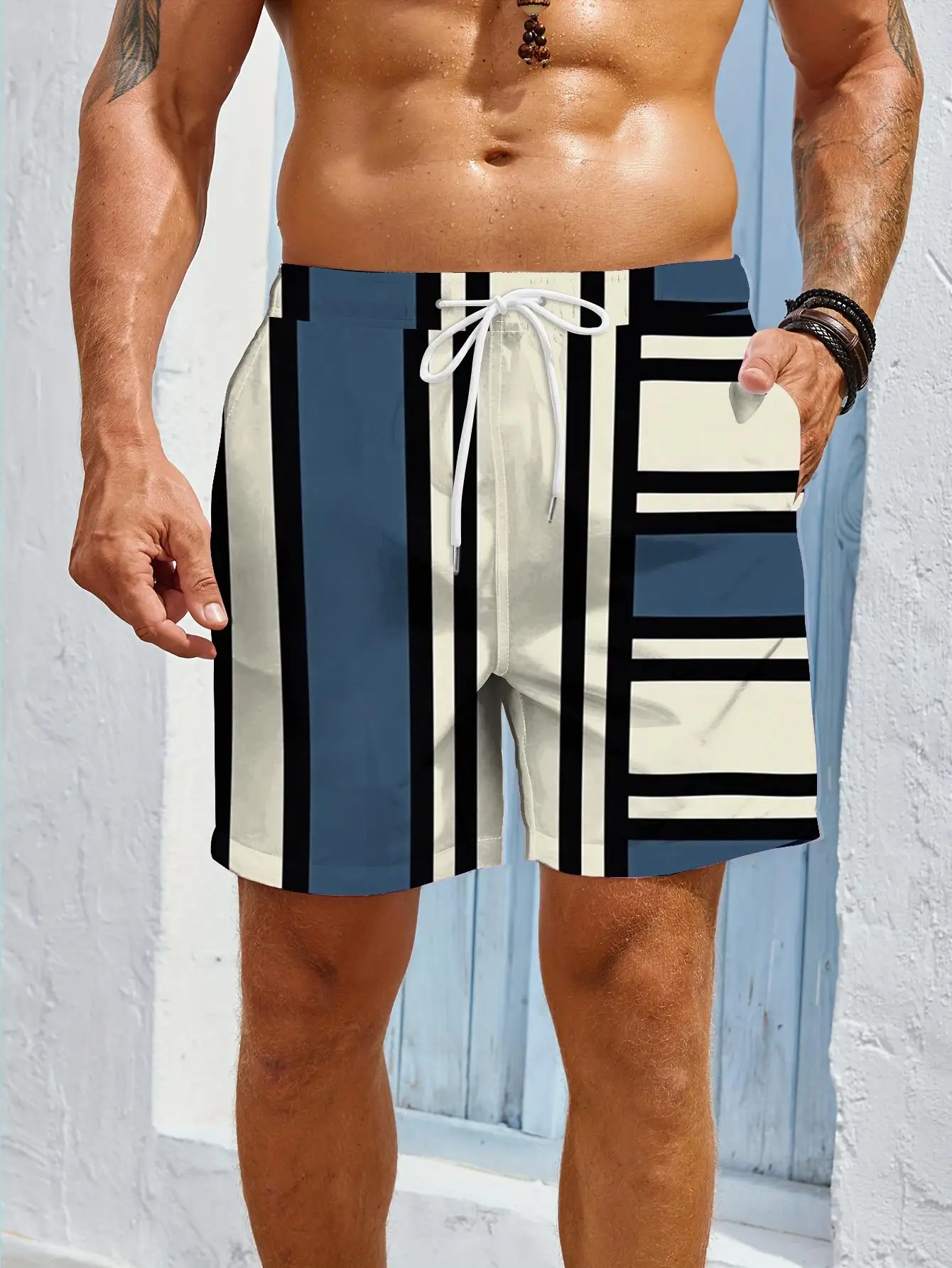 1pcs Men's Short swim trunks2026 Summer 3D Printed Short sleeve Quick drying running Polyester cargo pants Breathable