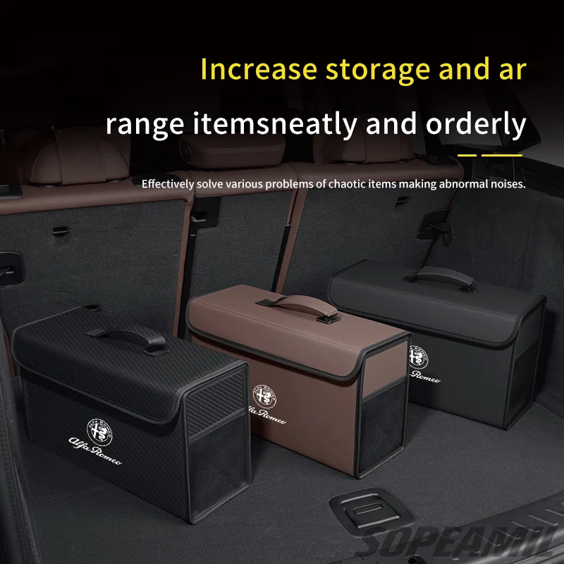 Alfa Romeo Giulia Stelvio Tonale 147 156 159 166 Giulietta Gloria Mito Junior Car Trunk Storage Box Foldable Stowing Tidying Bag