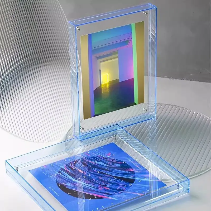 Acrylic Hollow Translucent Photo Frame for Wall Decoration, Wedding Photo Frame, Colorful Thick Acrylic Paintings Frame
