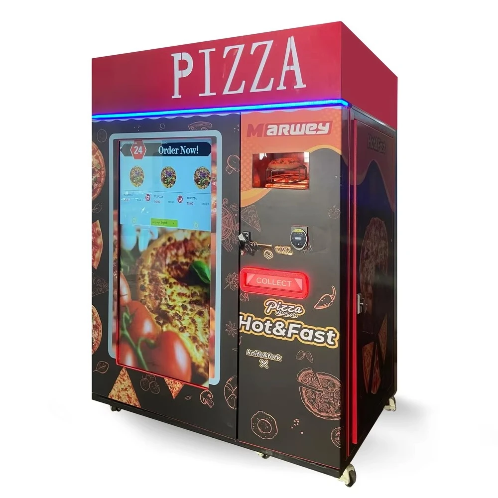 Customized Touch Screen Hot Pizza Vending Machine Outdoor Self-service Robot Fast Fully Automatic Glass Oven
