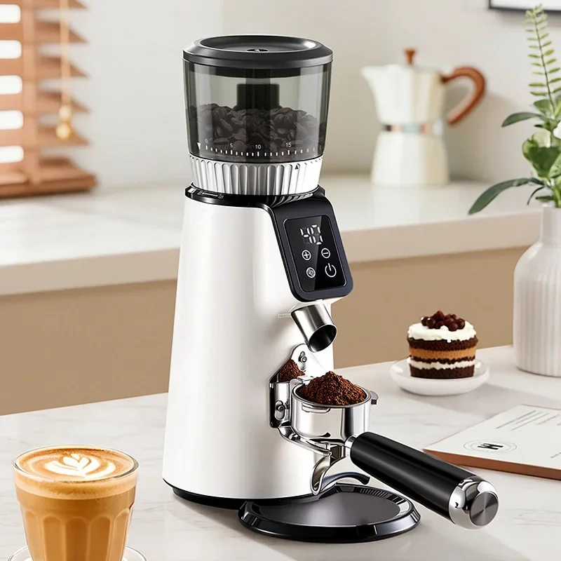 Electric Coffee Bean Grinder, 200G Bean Hopper, Conical Burr Grinder, Precise Grind Size Adjustment, Professional-Grade for Home