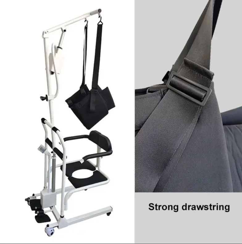 Picture 6: Electric Patient Transfer Chair, Q235 Steel Hydraulic Lift Commode, 150kg Capacity, Patient Shifting Chair for Home Care