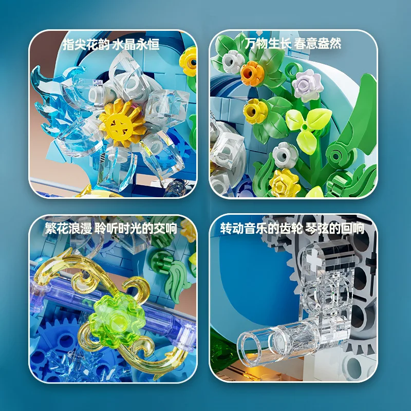 Muziekthema ornamenten bouwstenen educatieve puzzel voor kinderen geassembleerd vioolinstrument model speelgoed jongens en meisjes geschenken