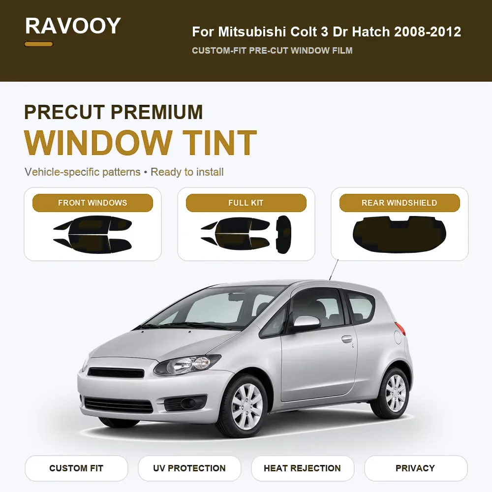premium-precut-window-tint-kit-front-rear-windows-rear-windshield-for-mitsubishi-colt-3-dr-hatch-2008-2012-nano-ceramic-film