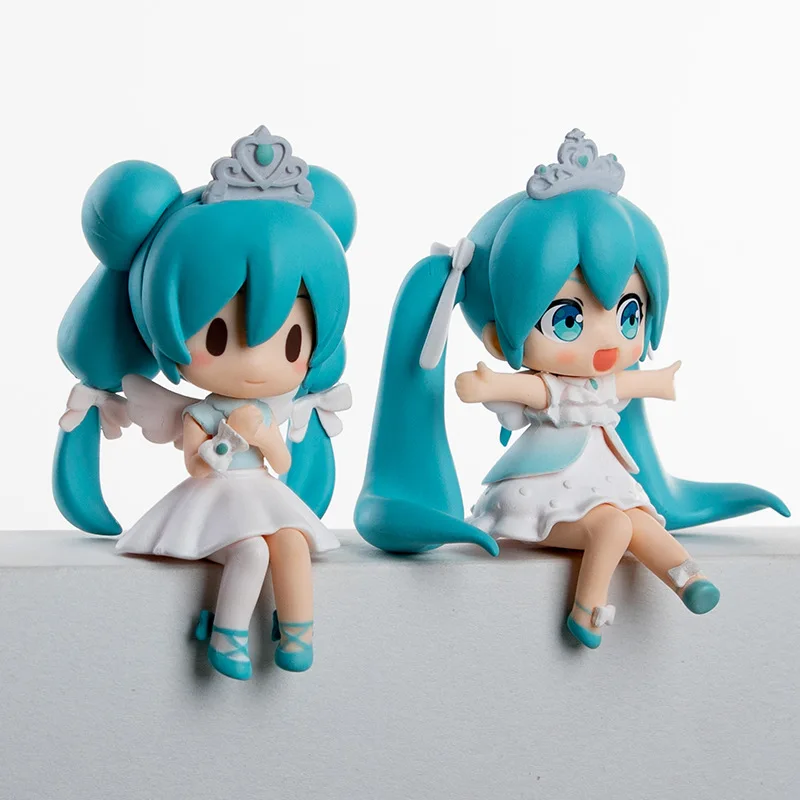 7CM Anime Hatsune Miku Figure Sitting Series 15th Anniversary Cute Model Toy Gift Action Figure Cake Decoration Car Ornament