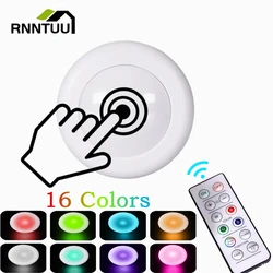 16 Colors LED Cabinet battery RGB Color Lights Dimmable Under Shelf Kitchen Counter Lighting remote controller night light