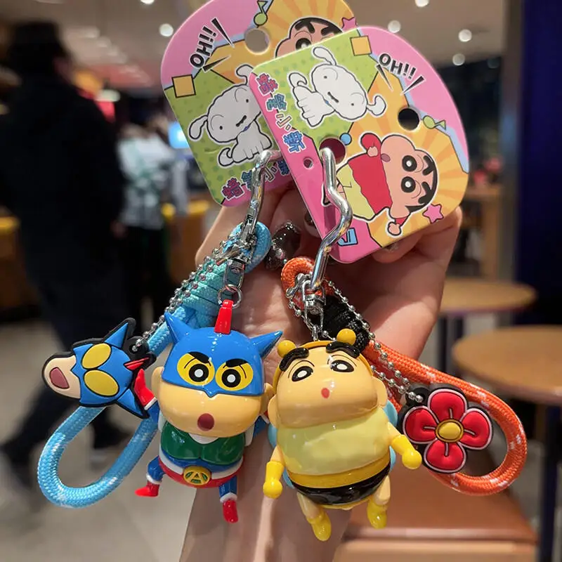 Crayon Shin Chan Classic Figure Keychain Cute Pendant Fashion Bag Hanging Ornament Cartoon Doll Exquisite Holiday Present