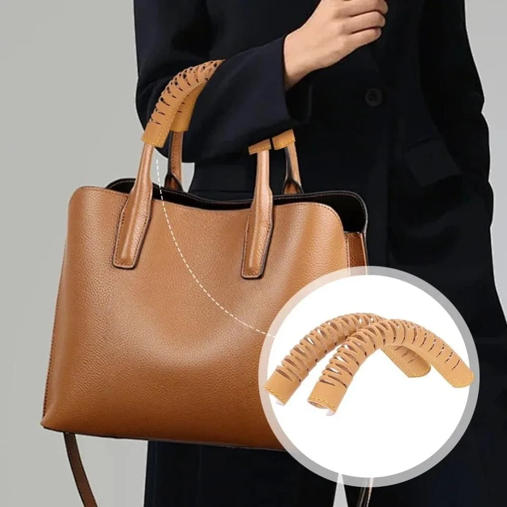 2Pcs/Set Soft Handbag Handle Leather Wrap Cover Leather Stain Resistant Purse Strap Cover Abrasion Resistan