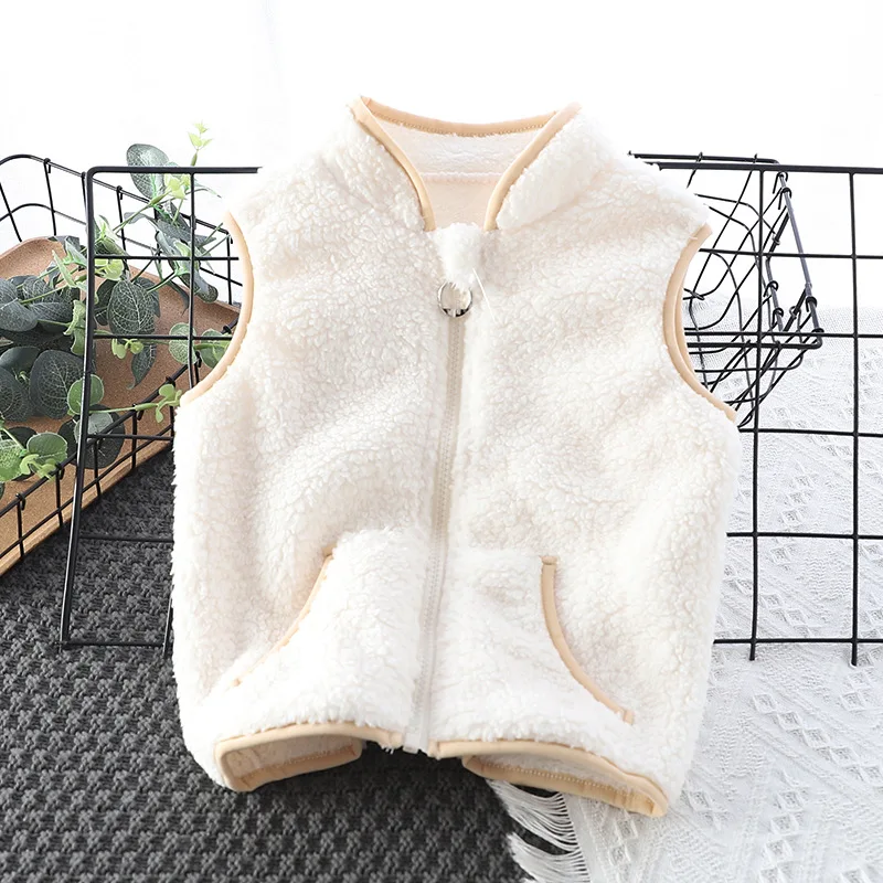 

Boys Flannel Vest Children Clothing 2024 Autumn Winter Fashion Kids Zipper Outerwear Coat For Baby Girl 2-10 Years Waistcoat