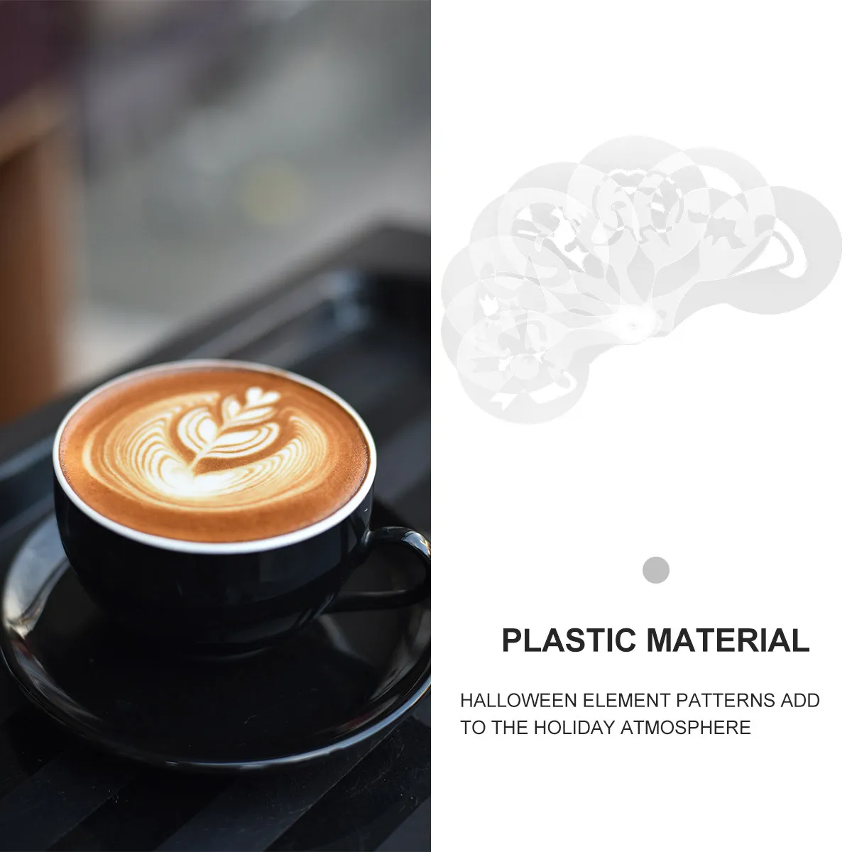 32Pcs Coffee Stencils Plastic Tools Easy to Use for Cappuccino Latte Art Templates Coffee Decorating Stencils