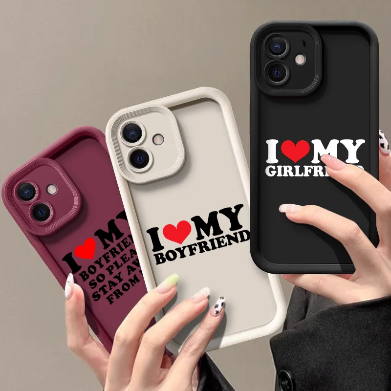 I Love My Boyfriend Girlfriend Couple Phone Case for OnePlus 10R 11 Nord 2 3 CE2 CE3 CE4 Lite 5G ACE2 ACE3 4G Paired Soft Covers