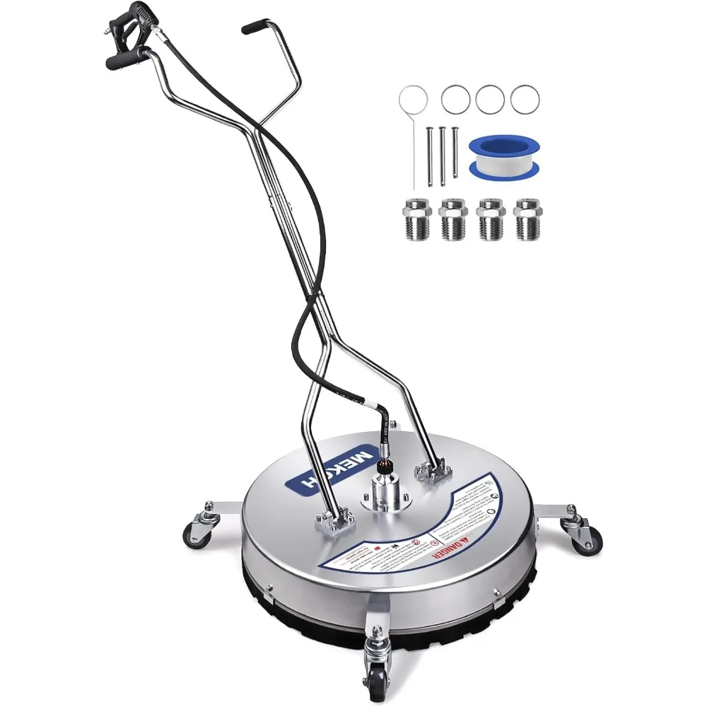 مرفق منظف الأسطح من الفولاذ المقاوم للصدأ مقاس 24 بوصة 4500 رطل لكل بوصة مربعة مع عجلات لغسالات الضغط
