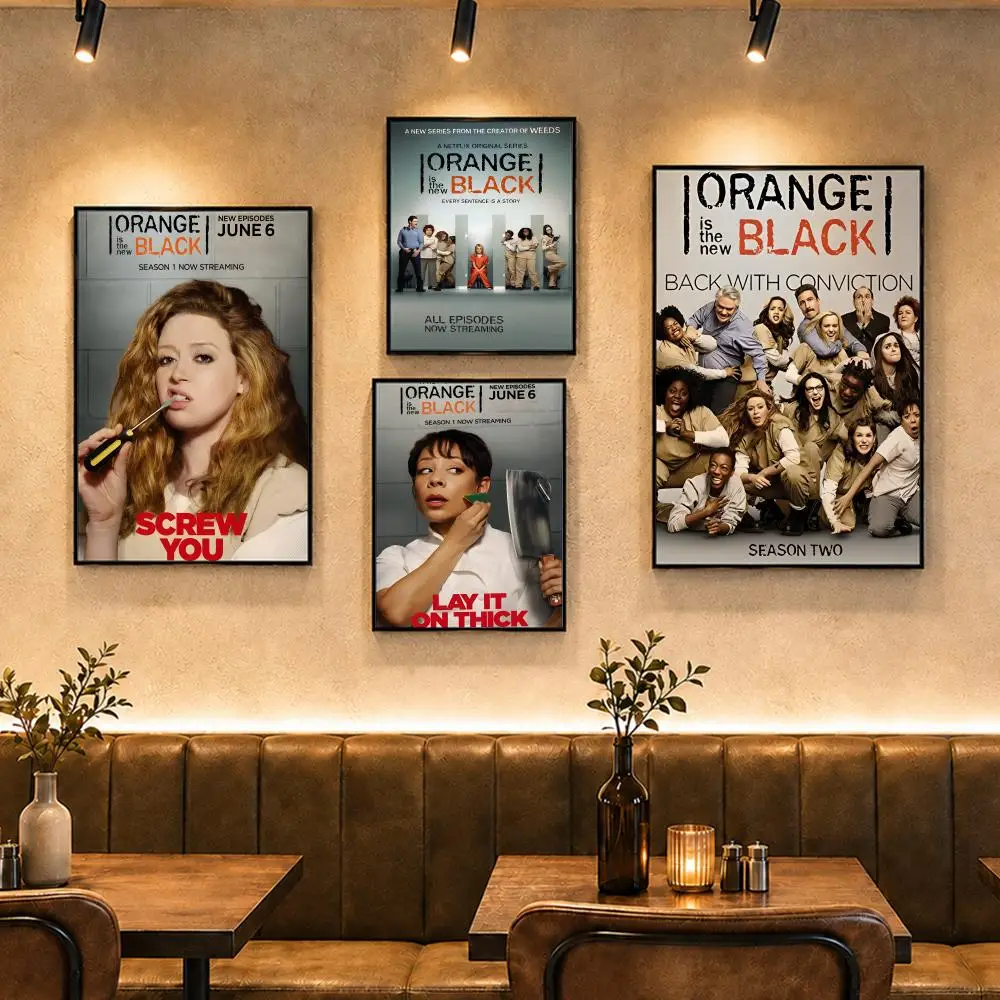 Prison Drama O-Orange Is the New BlackS Poster Vintage Retro Anime Poster Stickers Peel and Stick Wall Art Home Decor