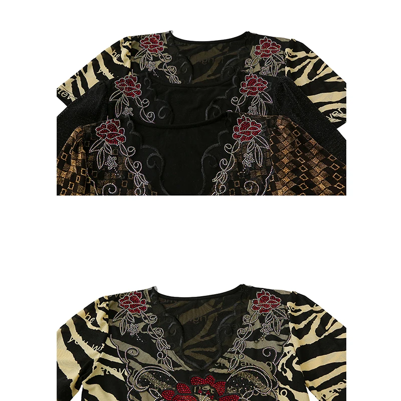 Preto, verão, coreano, estilo, camiseta, chique, sexy, decote em V, patchwork, renda, carta, brilhante, diamantes, feminino, tops, manga curta, camisetas, novo,551201