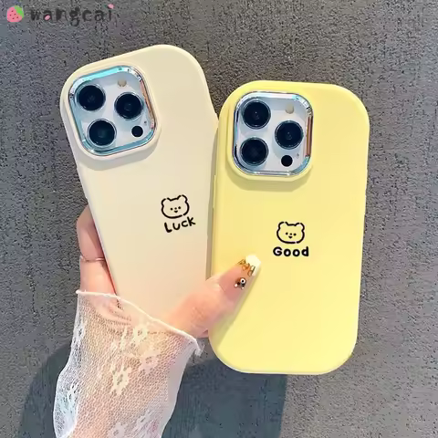 For Samsung Galaxy A33 A35 A73 A22 A02 A11 A20S M32 M22 M02 12 F12 Note 10+ A7 Phone Case Solid Color Cute Good Bear Soft Cover