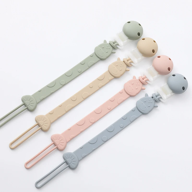 One-Piece Silicone Pacifier Clip Holder, Soft Flexible Pacifier Clips Binky Clips for Baby Boys and Girls,  Baby Accessories