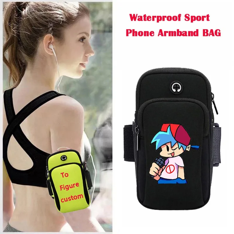 Unisex Sport Arm package Jogging Gym Arm Band Mobile Bag Case Cover Holder For anime Friday Night Funkin Cartoon Arm Bag