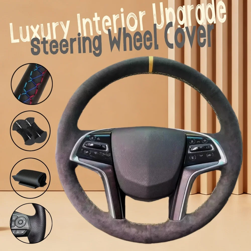 

Customize Non-Slip Suede Leather Car Steering Wheel Cover CT6 CTS XT5 XTS XT6 Escalade XLR Steering Wrap Cover For Cadillac ATS