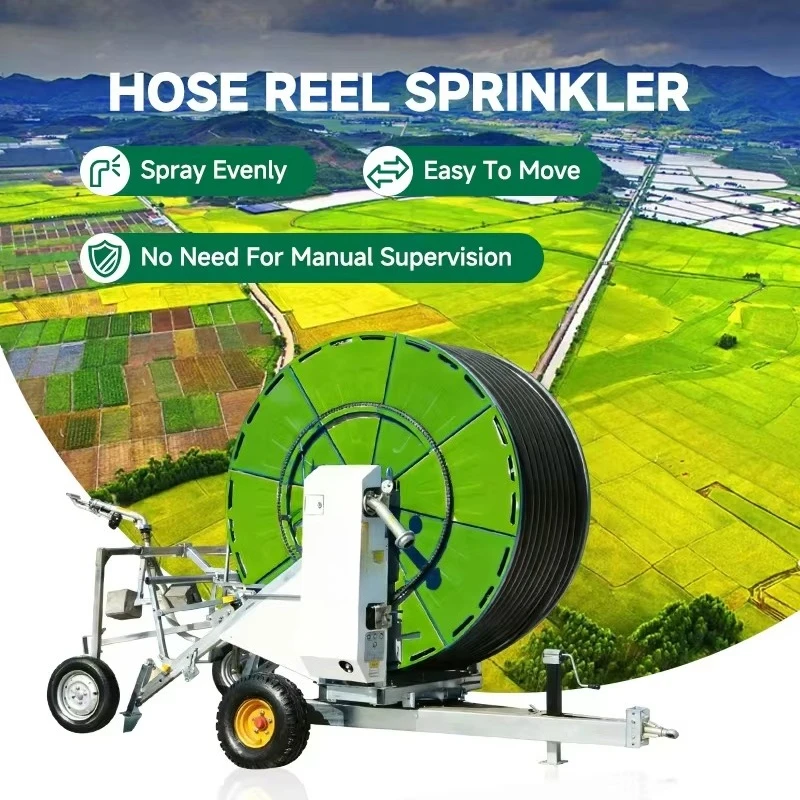 New Design Farm Mobile Irrigation Sprinkler System Traveling Rain  Water Hose Reel Irrigation Sprinkler Machine