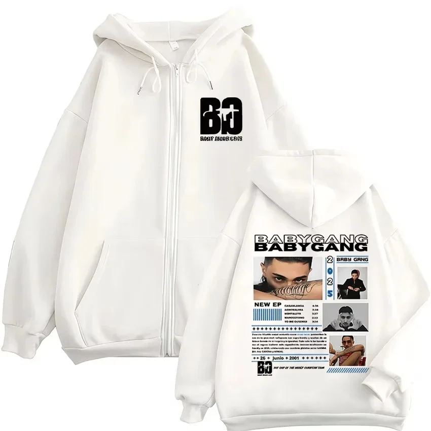 مغني الراب الطفل عصابة 2025 ألبوم سستة هودي الرجال الهيب هوب القوطية كم طويل زمم البلوز Vintage معاطف المتضخم سترة هوديس