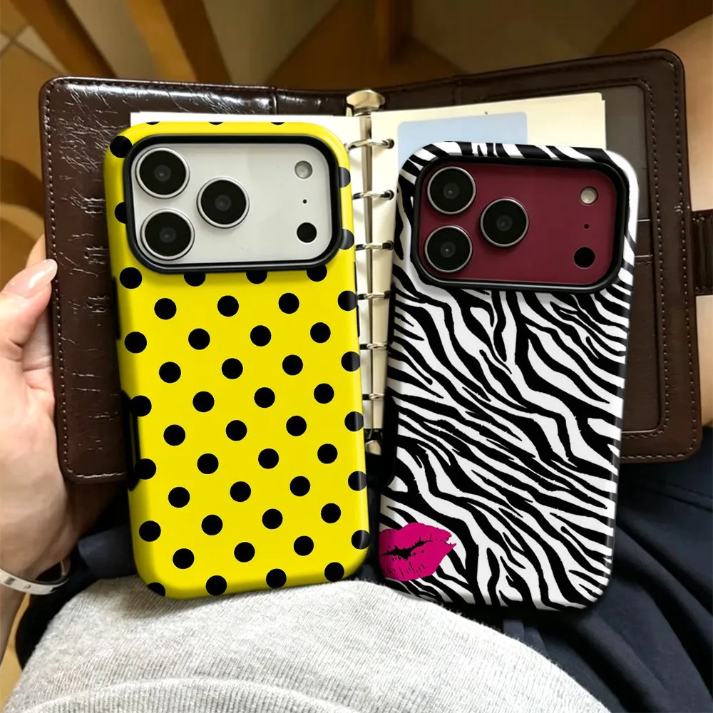 Yellow Dot luxury Phone Case for Samsung Galaxy S20 S22 S23 S24 S25 S26 FE Plus Ultra Edge 4G 5G Double-layer Back Cover