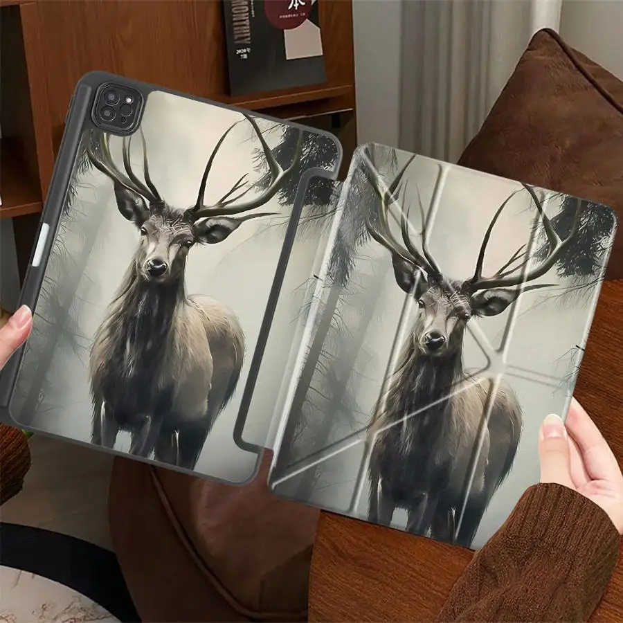 

Forest Deer Pattern Tablet Case For iPad Mini 6 7 Pro 11th 10th 9th 8th 7th 12.9inch Air 4 5 M3 M2 M4 11inch Pro 2025 Holder
