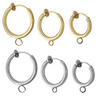 10pcs Stainless Steel Retractable Clip on Earrings Non Piercing Hoop Earring Without Ear Holes Clip For Women DIY Jewelry Making