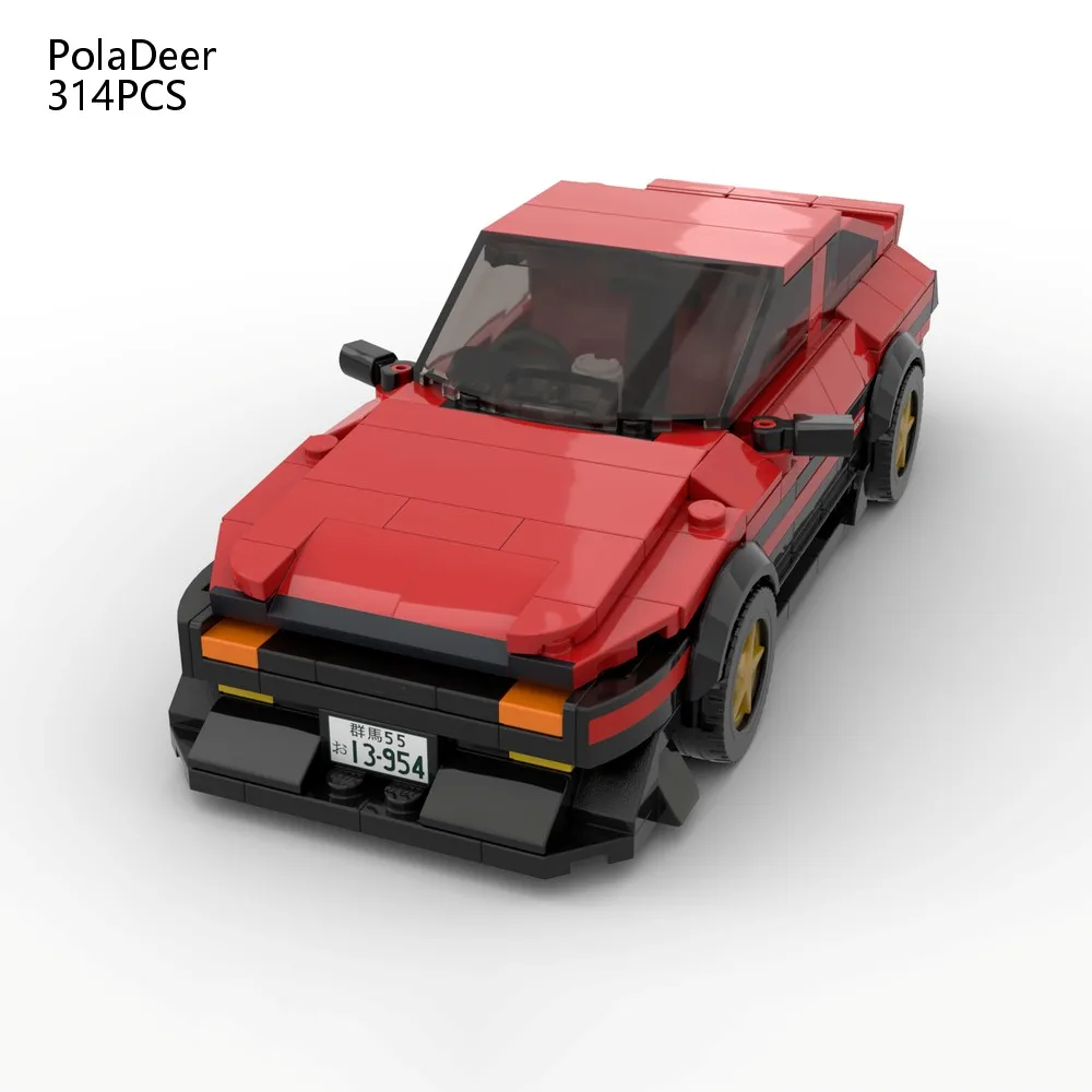 

PolaDeer 314PCS DIY MOC legendary Vehicle AE86 GT-Apex in red Building Blocks Assembly Model toy brick Children's Birthday Gifts