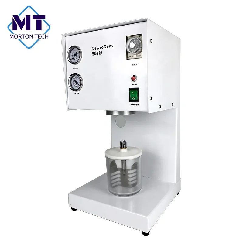 Dentals Lab Uses Mixing Machine With Two Mixing cups Vacuum Mixer