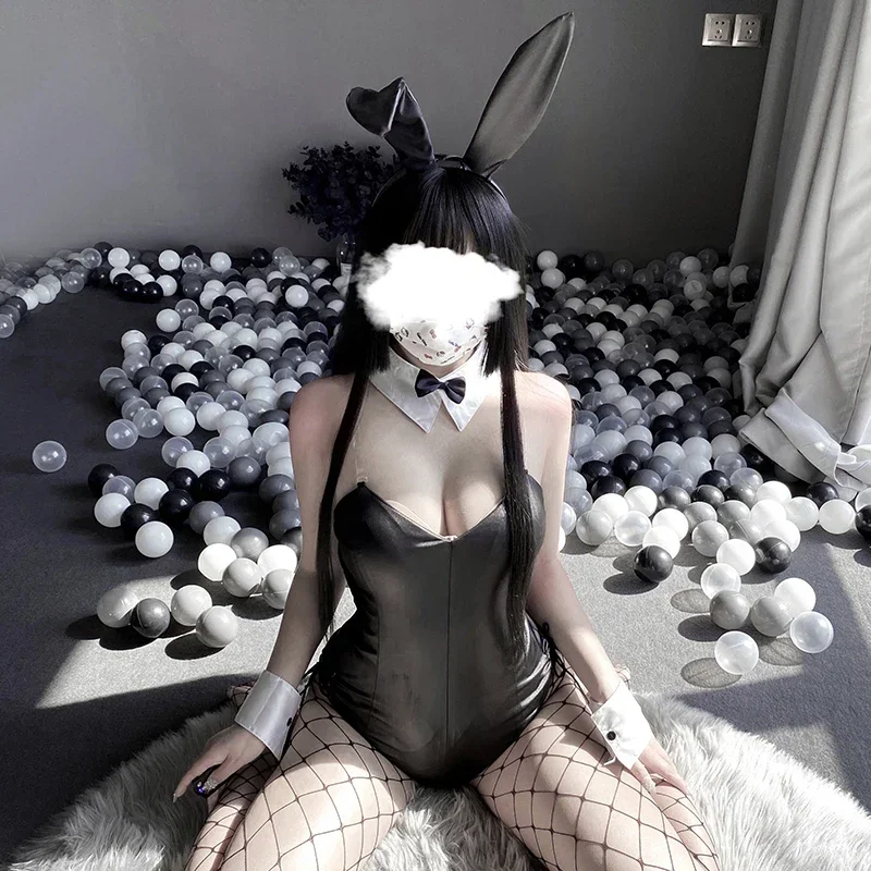 

Sexy Bunny Girl Kunstleer Materiaal Konijn Set Goede Kwaliteit Kan Slijten Te Comic Tonen Kawaii Cosplay Kostuum