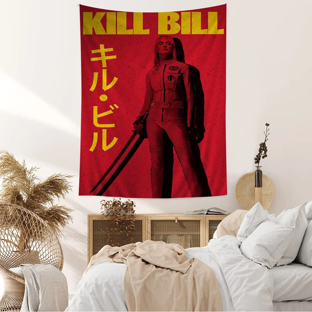 Kill Bill Hot Moive Cartoon Tapestry Art Science Fiction Room Home Decor Wall Hanging Home Decor