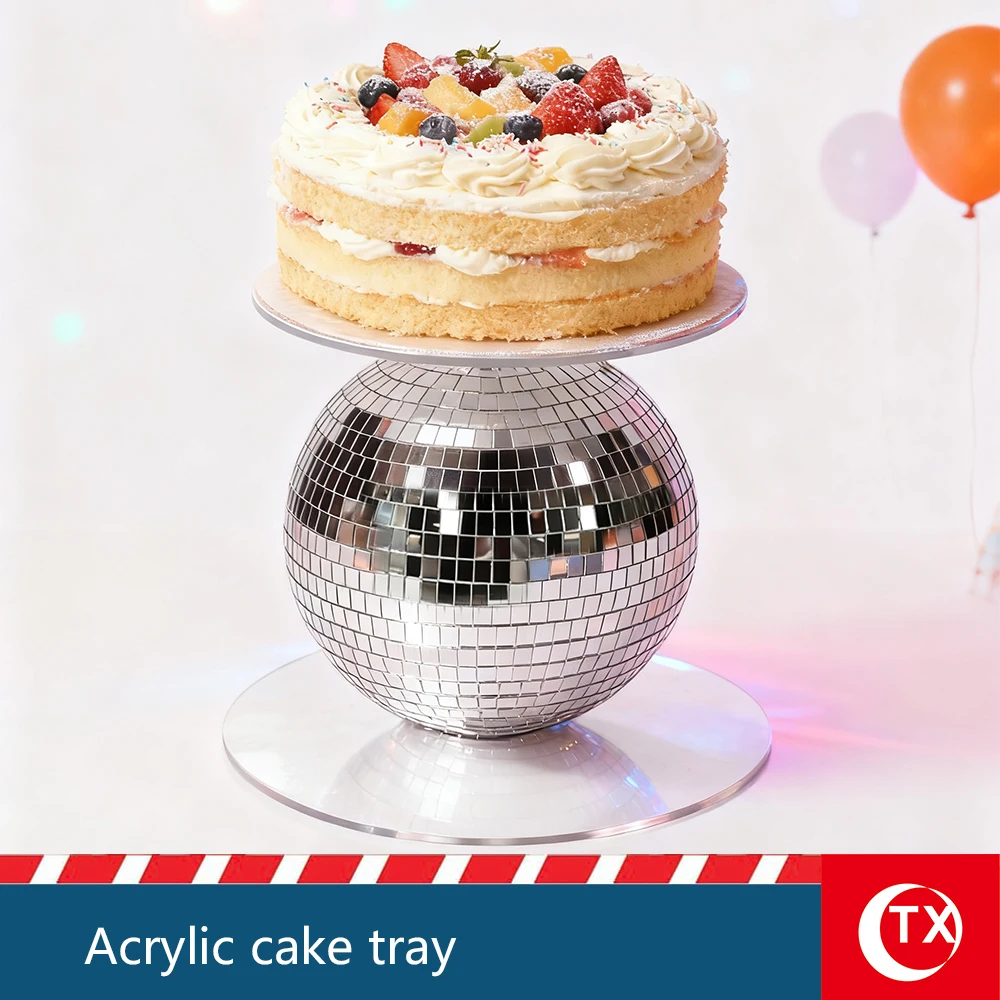 Mirror Disco Ball Acrylic Cake Stand