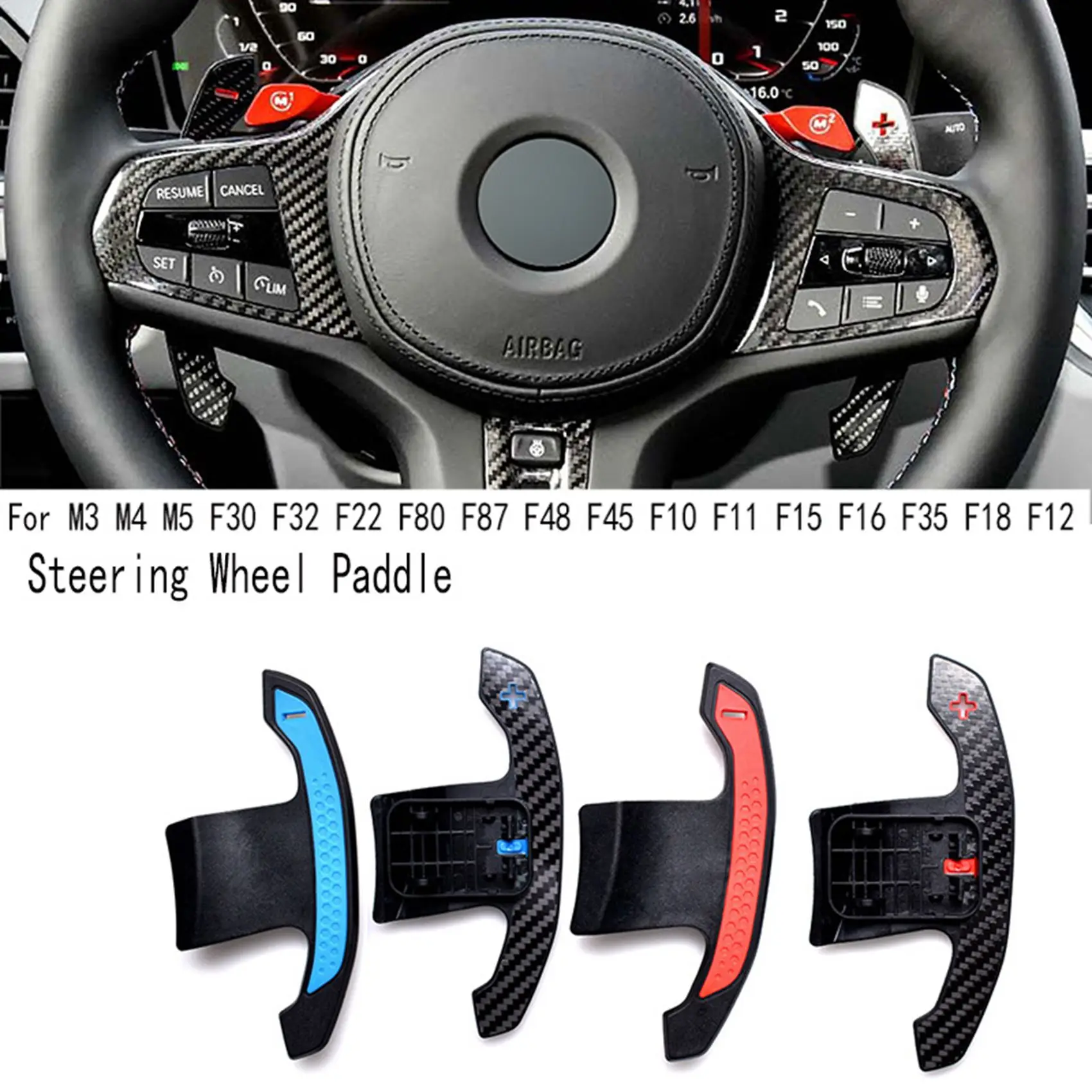 Car Steering Wheel Paddle Extension Shifter for BMW M3 M4 M5 F30 F32 F22 F80 F87 F48 F45 F10 F11 F15 F16 F35 F18 Blue