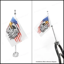 Universal Flag Flagpole Mount Kit 9mm-35mm Caliber For Motorcycle ADV Cruiser Touring Scooter ATV For Harley Honda & Cruiser BMW