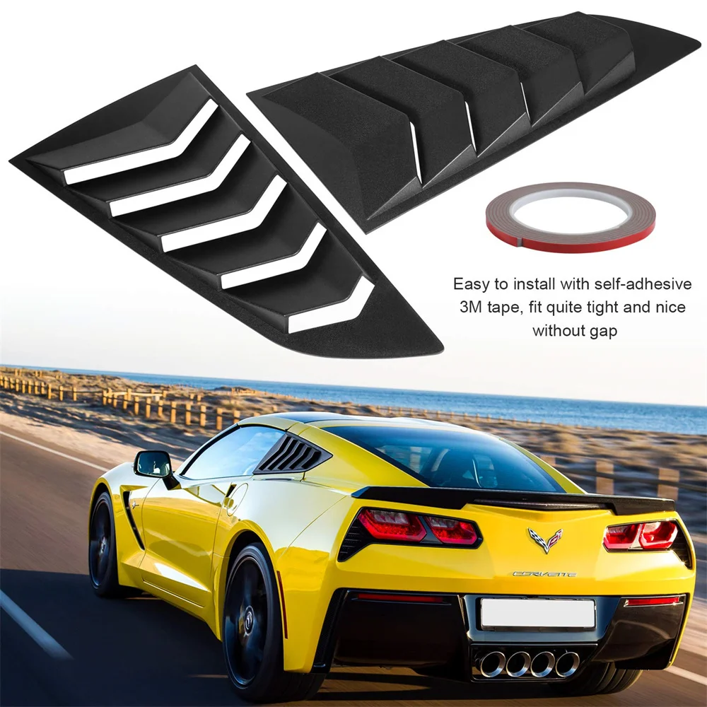 

ANX Side Window Louver Cover Sun Shade Vent for 2014-2019 C7 Corvette (Stingray/Grand Sport / Z06 / Z51 / ZR1) in GT Lambo Style