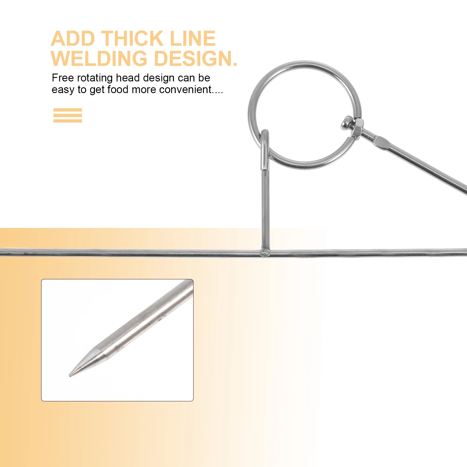 

2pcs Stainless Steel Meat Roast Hooks For Bbq Hanging Hooks Sturdy Poultry Hangers Wear-Resistant Bacon Hangers