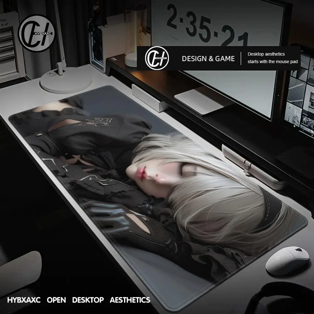 لوحة ماوس ذات شعر قصير أنيمي فتاة موضوع قاعدة مطاطية لوحة ماوس ألعاب كبيرة للكمبيوتر المحمول حصيرة لوحة المفاتيح ملحقات الحصير ديكور المكتب